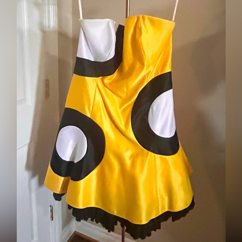 Vintage Y2K 90s Jessica McClintock for Gunne Sax yellow Strapless Dress size 13